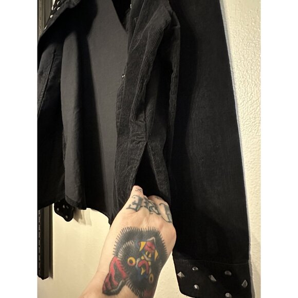 NWOT Angel + Premium Women's Black Corduroy Studded Jacket XL - Picture 6 of 8
